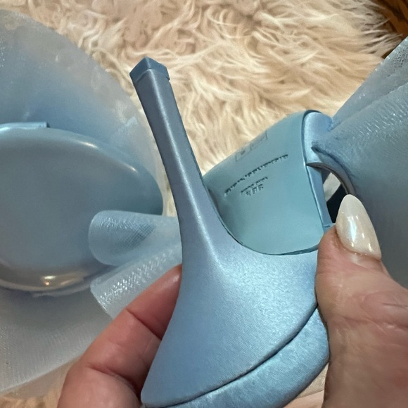 Insanely Pretty Alexander Wang “Pom 105” Silk Tulle Sandals Sky Blue 38.5 BNIB - Picture 13 of 15